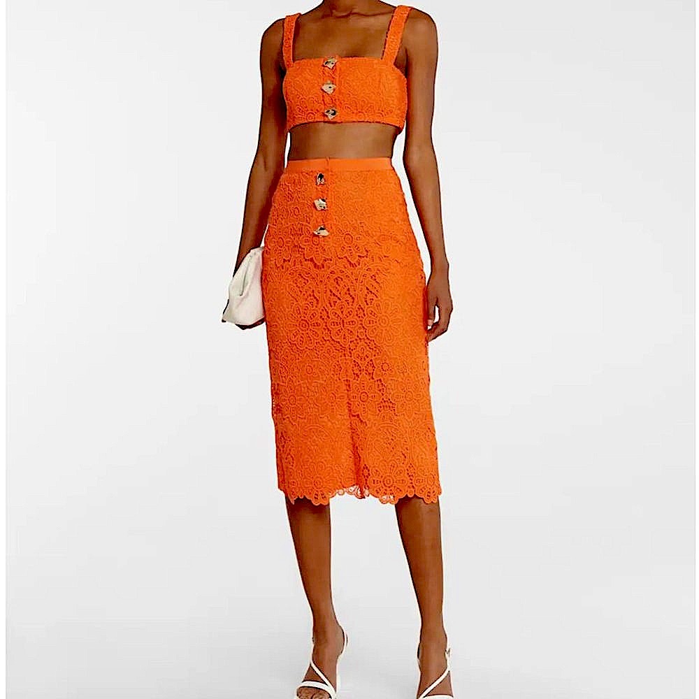 Self Portrait- Orange Lace Set- NWT